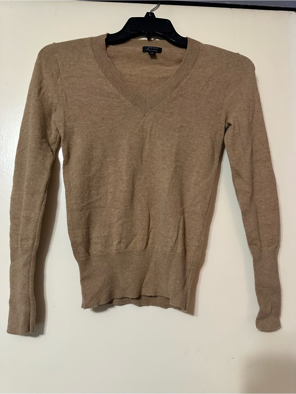 J Crew 100 % Cashmere V-Neck Women's Sweater - Tan size XS